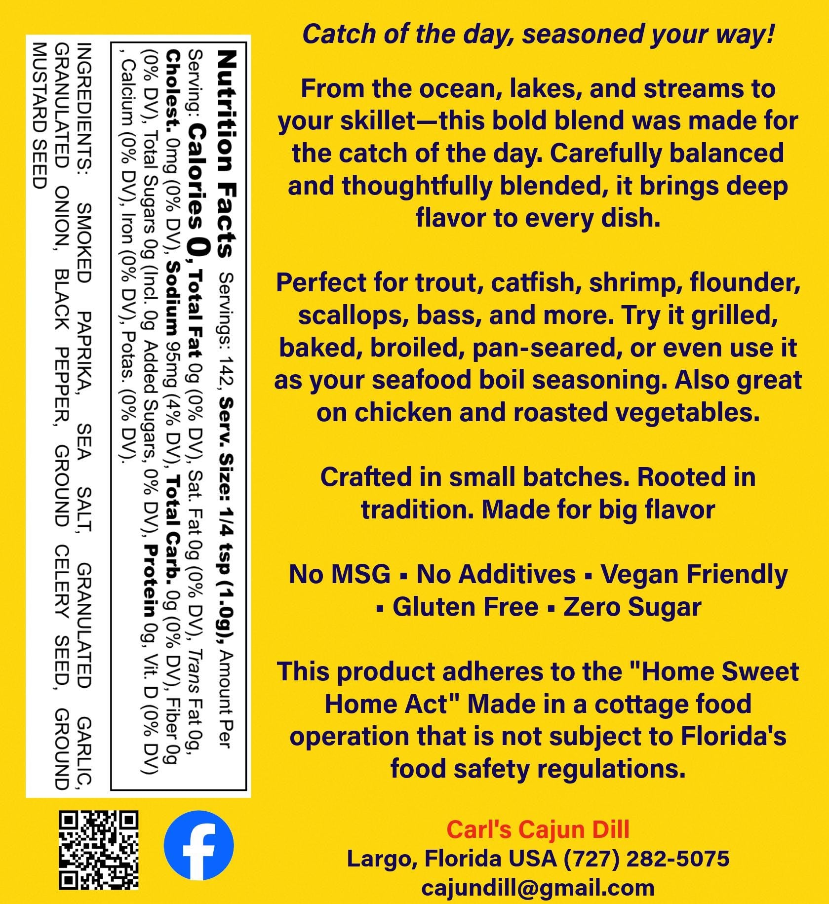 Fish and Seafood Seasoning - Bold Flavor, Great on Trout, Shrimp & Chicken